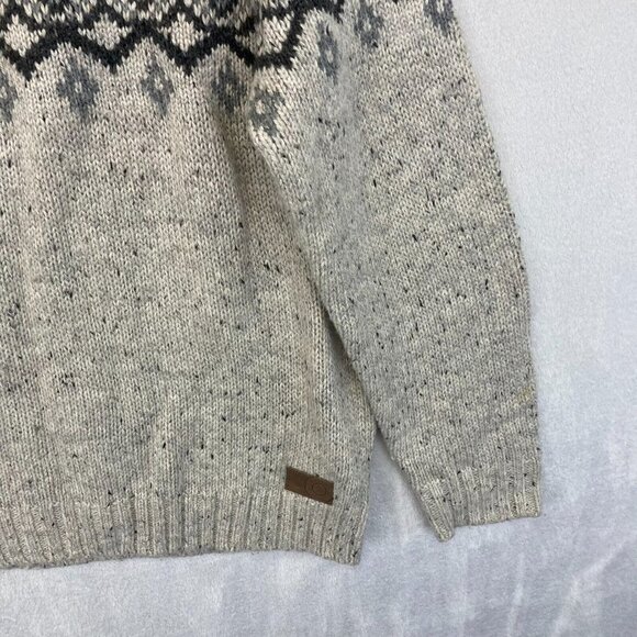 Boston Crew Fair Isle Heavy Knit Sweater Mens Large 42-44 Gray Skicore Preppy - Picture 7 of 16